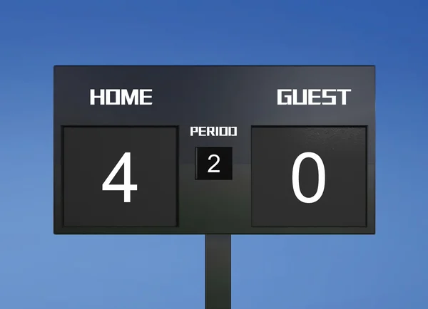 Fotboll scoreboard poäng 4 & 0 — Stockfoto