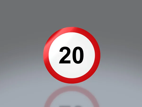 Sinal de estrada Limite de velocidade 20 — Fotografia de Stock