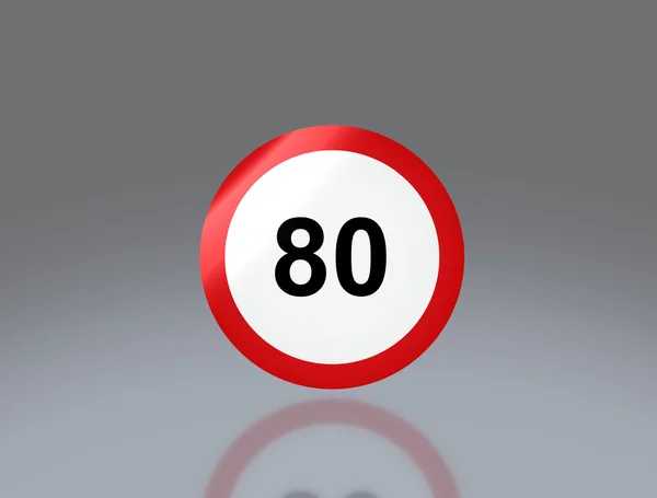 Road sign speed limit 80 — Stock Photo, Image