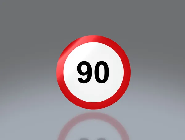 Verkehrsschild Tempolimit 90 — Stockfoto