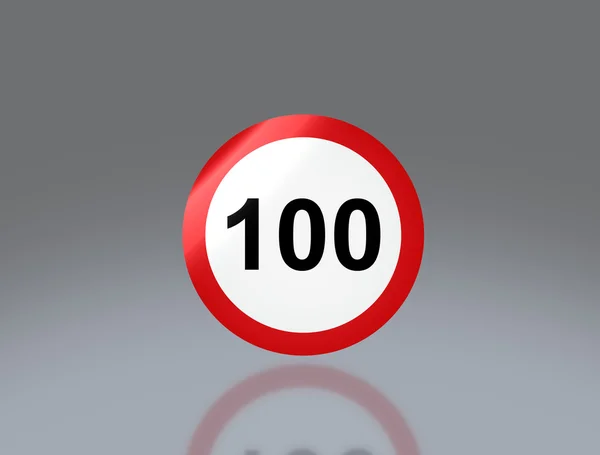 Sinal de estrada Velocidade limite 100 — Fotografia de Stock