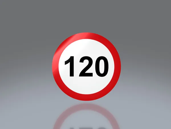 Sinal de estrada Limite de velocidade 120 — Fotografia de Stock