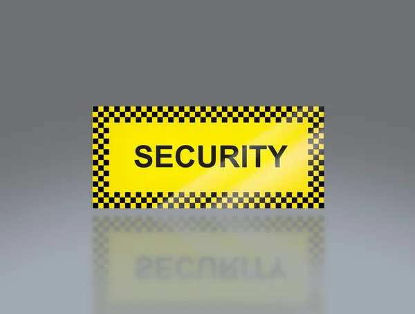 Yellow Security signage — Stock Photo, Image