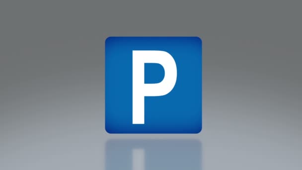 Znak drogowy Parking — Wideo stockowe