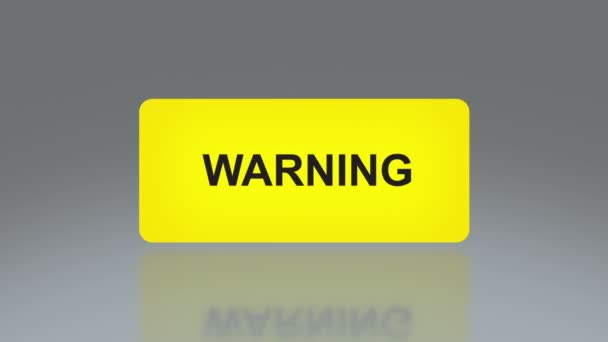 Señalización amarilla de advertencia — Vídeos de Stock