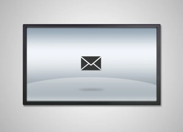 TV display with email letter icon — Stock Photo, Image