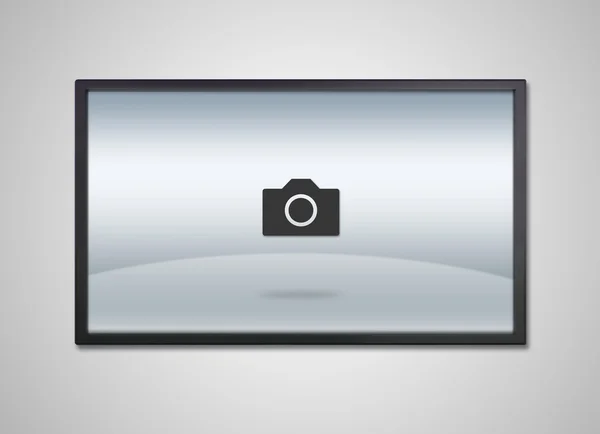 Pantalla de TV con icono de imagen de cámara —  Fotos de Stock