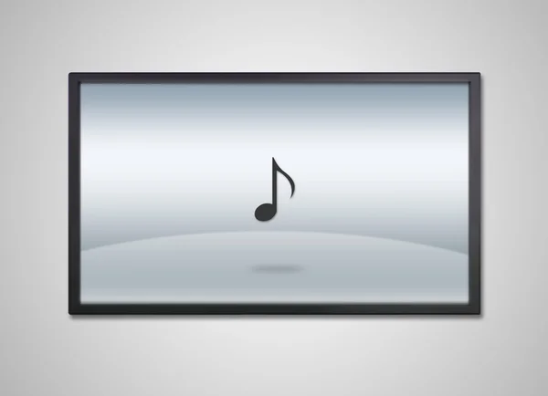TV-skärm med underhållning musik ikon — Stockfoto