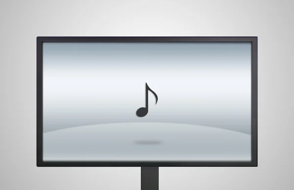 Desktop Monitor display with music icon — Stock Photo, Image