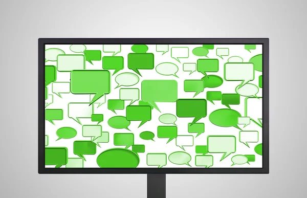 Monitor de escritorio pantalla conversación verde — Foto de Stock