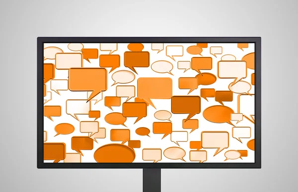 Desktop Monitor exibir conversa laranja — Fotografia de Stock