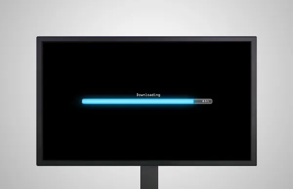 Monitor de escritorio pantalla con descarga — Foto de Stock