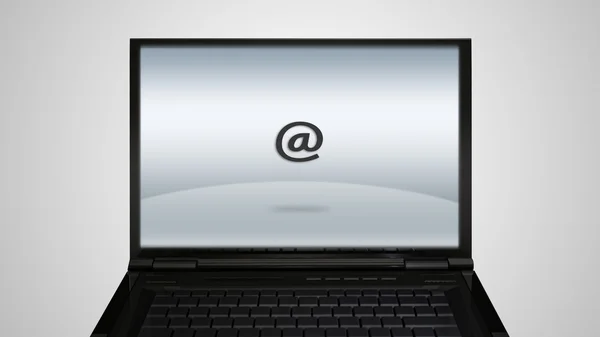 Laptop monitor weergeven met e-mailpictogram — Stockfoto