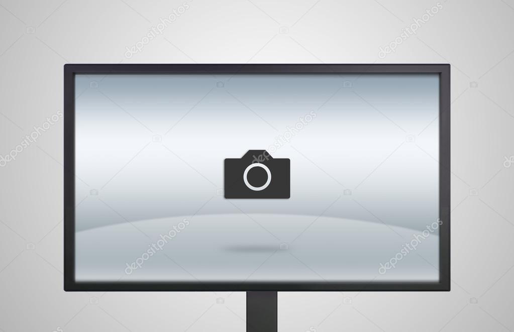 desktop Monitor display with camera icon