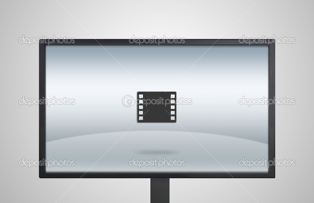 Desktop Monitor display with film icon