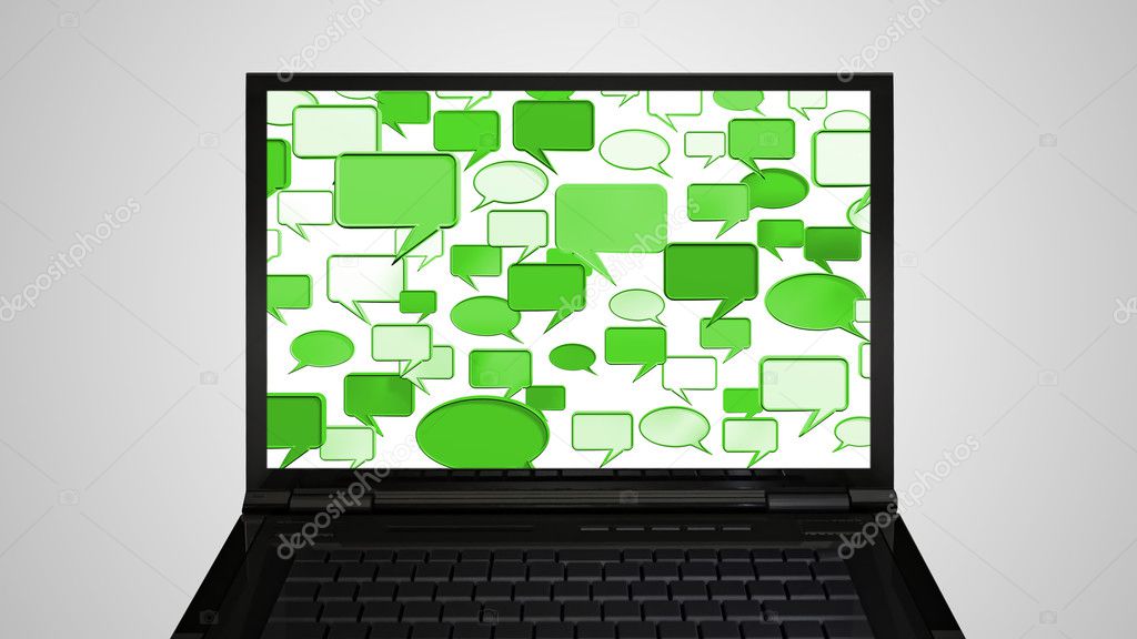 laptop Monitor display conversation green