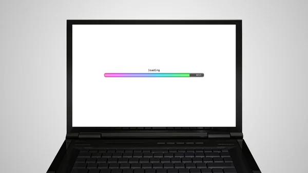 Monitor tampilan laptop memuat bilah warna — Stok Foto