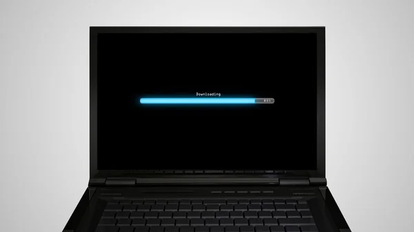 Laptop skärm uppvisning med nedladdning — Stockfoto