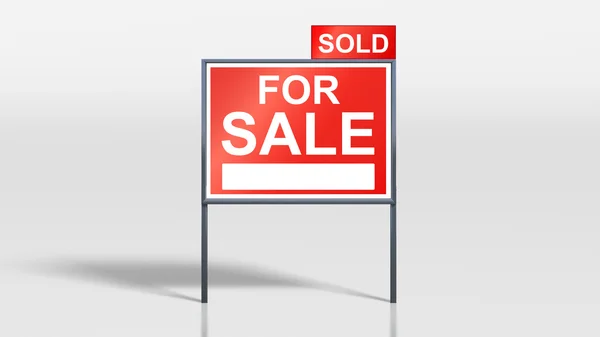 House signage stands house for sale sold — Stock Photo, Image