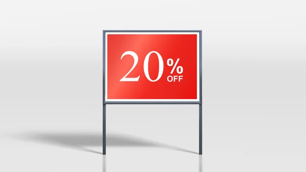 Shop signage stands 20 percent off sign — Stock Photo, Image