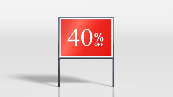 Shop signage stands 40 percent off sign — Stock Photo, Image