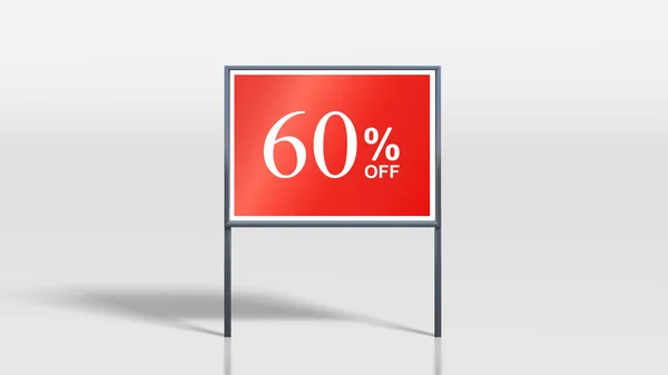 Shop signage stands 60 percent off sign — Stock Photo, Image
