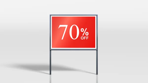 Shop signage stands 70 percent off sign — Stock Photo, Image