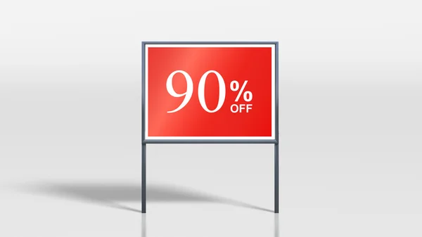 Segnaletica negozio stand 90 per cento di sconto segno — Foto Stock