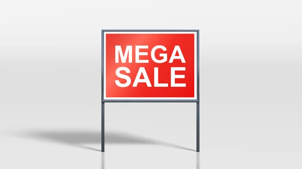 Shop signage stands mega sale — Stock Photo, Image