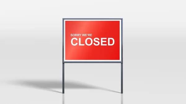 Shop signage stands closed — Stock Photo, Image