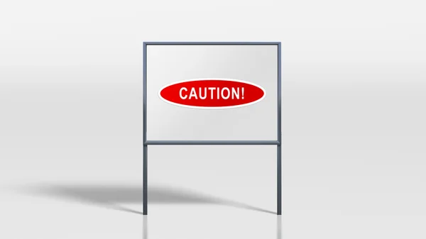 Traffic signage stands caution — Stock Photo, Image