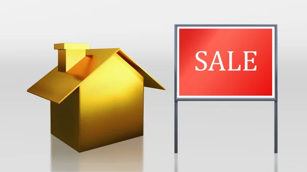 Gold house sale — Stock Photo, Image