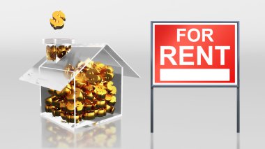 investment saving dollar for rent clipart