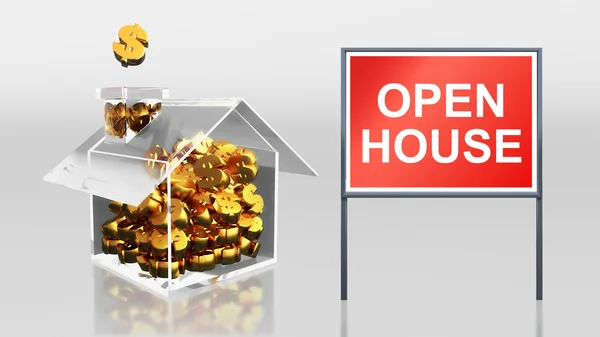 Investition spart Dollar Open House — Stockfoto