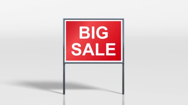 Shop signage stand open and big sale HD — Stock Video