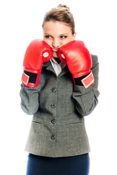 Young Business woman boxing — Stock Photo, Image