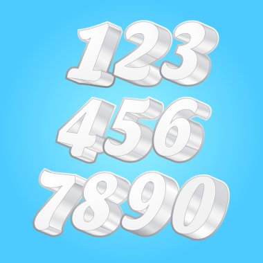 3D alfabesi fontları numaraları