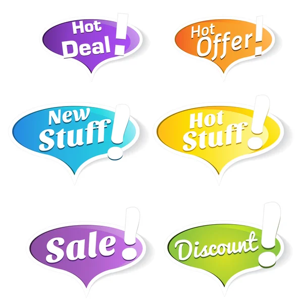 Hot Deals Tags and Labels — Stock Vector