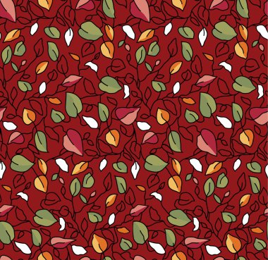 Dikişsiz desen yapraklar