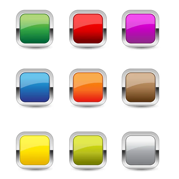 Glossy Rounded Rectangular Button Icon — Stock Vector