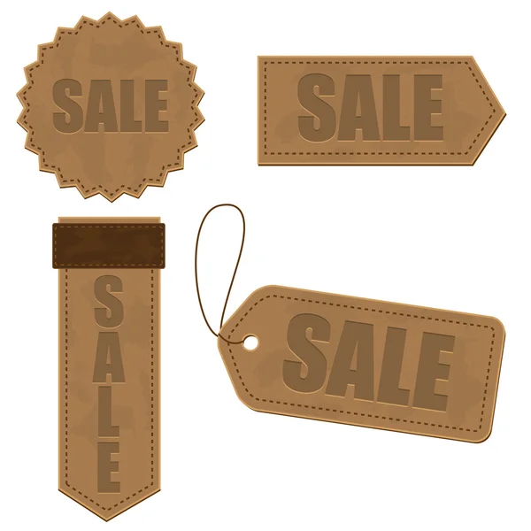 Leather Sale Tag — Stock Vector