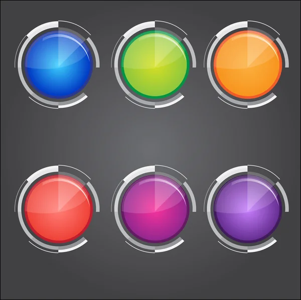 Colorful Glossy Button — Stock Vector