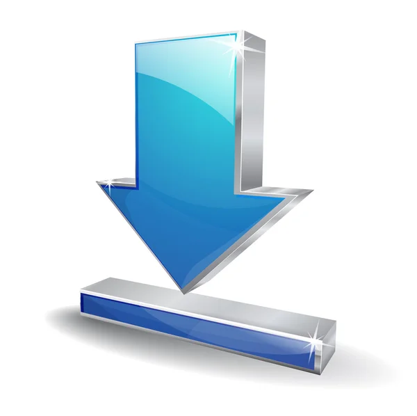 3d Nedlastingsvektor Glossy Icon – stockvektor