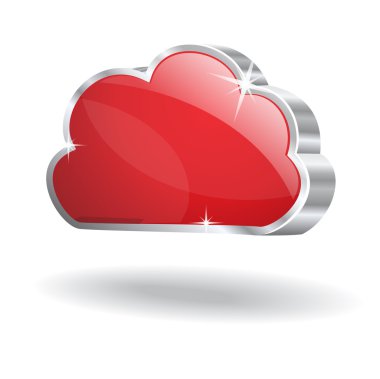 3D cloud vektör simgesi