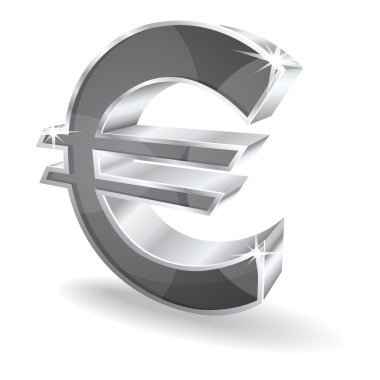 3D parlak euro vektör simgesi