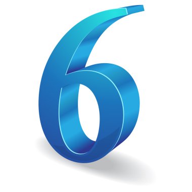 3D parlak numara vektör