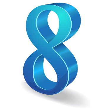 3D parlak numara vektör