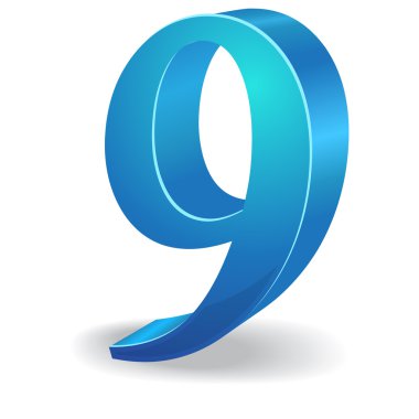 3D parlak numara vektör