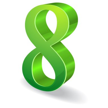 3D parlak numara vektör