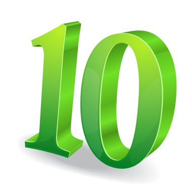 3D parlak numara vektör